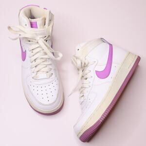 NIKE Air Force 1 High White Dark Orchid Purple Sculpt Sneakers Shoes Women's 7